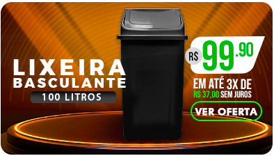 Lixeira plástica basculante injetada 100 litros preta