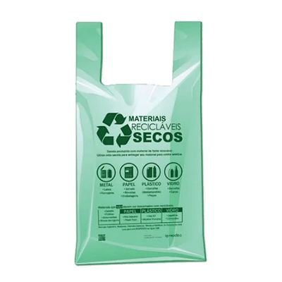 Sacola Plástica Biodegradável Verde 30x40