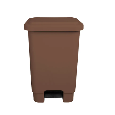 Lixeira de Plástico com Pedal 25 Litros - MARROM