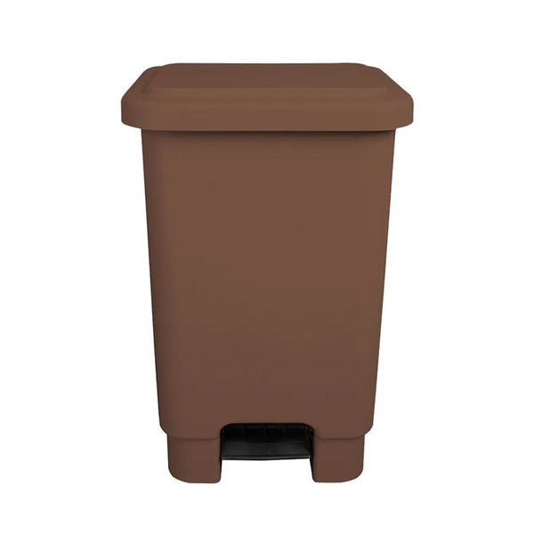 Lixeira Com Pedal  50 Litros Marrom