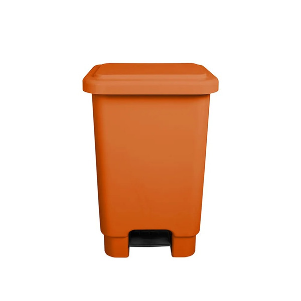 Lixeira Com Pedal 50 Litros Laranja