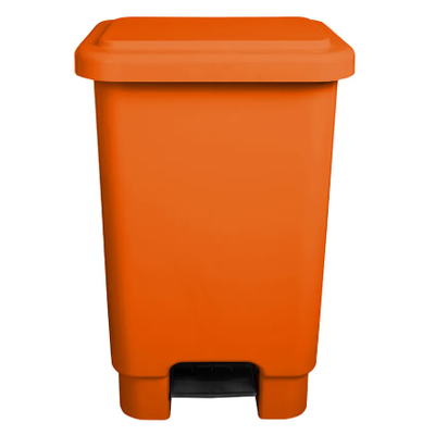 Lixeira de Plástico com Pedal 100 Litros - LARANJA