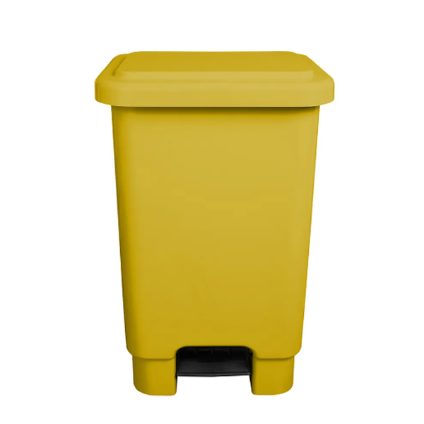 Lixeira de Plástico com Pedal 100 Litros - AMARELA