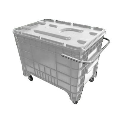 Carrinho Coletor 372 Litros C/ Puxador Lateral e Tampa - BRANCA | Cor: Branco, Litros: 372 Litros, Modelo: Com Tampa, Tipo de Material: Plástico | Cor: Branco, Litros: 372 Litros, Modelo: Com Tampa, Tipo de Material: Plástico