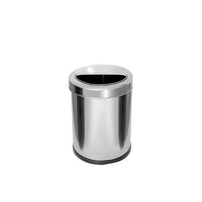 Lixeira Em Aço Inox Com Aro Meia Lua 13,5  Litros Binnox