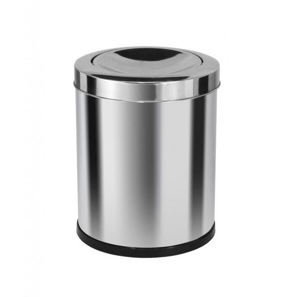 Lixeira Em Aço Inox Com Tampa Meia Esfera 13 L Binnox