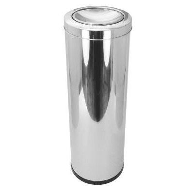 Lixeira Em Aço Inox Com Tampa Meia Esfera 30L Binnox