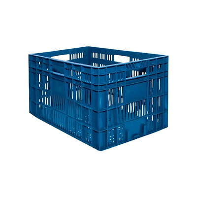 Caixa Plástica Agrícola Vazada - 30kg 60 Litros - AZUL