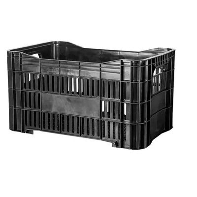 Caixa Plástica Agrícola Vazada - 20 KG 50 litros  ( kit 100 un )- PRETA