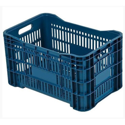 Caixa Plástica Agrícola Vazada - 20 KG 50 litros - AZUL