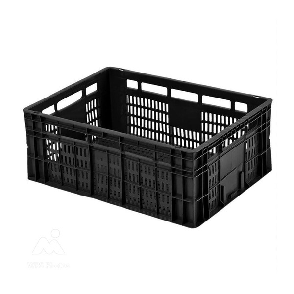 Caixa Plástica Agrícola Vazada - 25 kg 46 Litros - PRETA