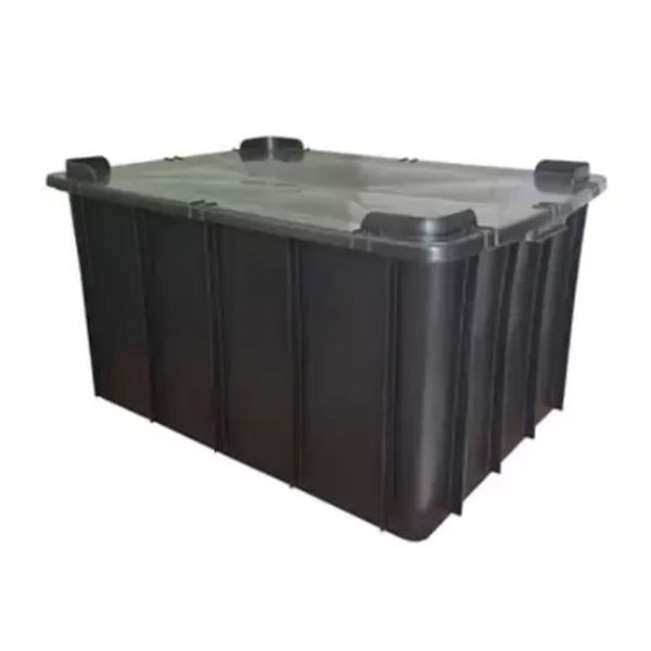 Caixa Organizadora 130 Litros - Com Tampa - PRETO