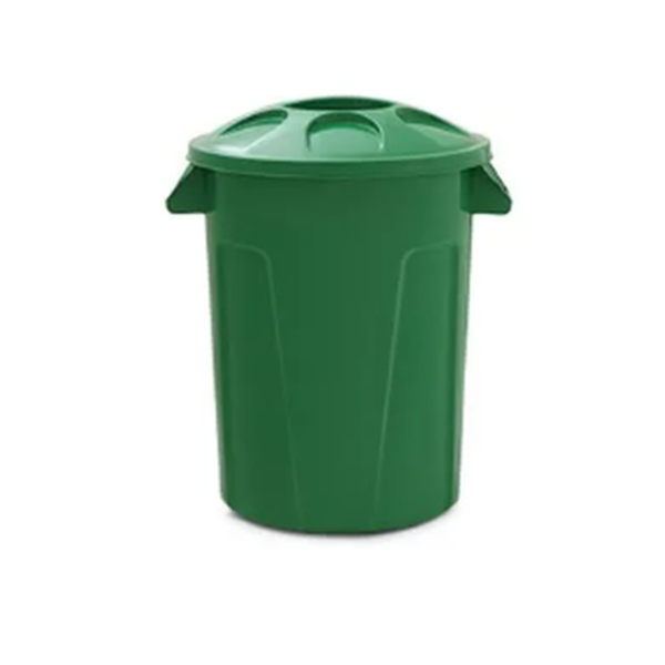 Cesto de lixo 100 litros com tampa - DIVERSAS CORES DISPONIVEIS | Cor: Vermelho, Pedal: Sem Pedal, Litragem: 100 Litros