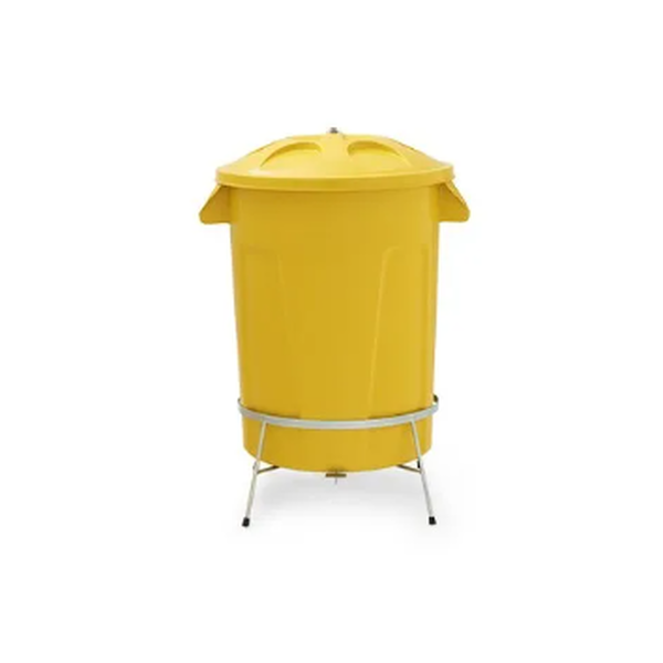 Lixeira Plástica Com Pedal em Aço 100 litros - Diversas Cores Disponíveis | Cor: Laranja, Pedal: Com Pedal, Litragem: 100 Litros