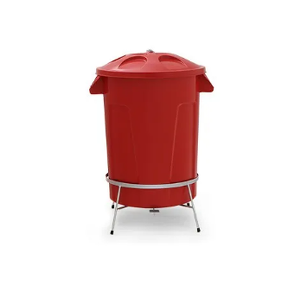 Lixeira Plástica Com Pedal em Aço 60 litros - Diversas Cores Disponíveis | Cor: Vermelho, Pedal: Com Pedal, Litragem: 60 Litros