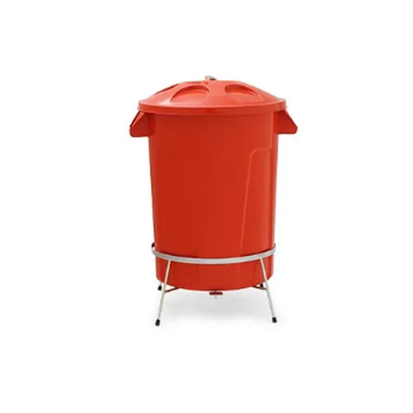 Lixeira Plástica Com Pedal em Aço 60 litros - Diversas Cores Disponíveis | Cor: Vermelho, Pedal: Com Pedal, Litragem: 60 Litros