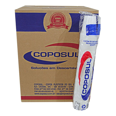 Copo Plástico Descartável 200ml Branco – Coposul (2.500 Unidades)