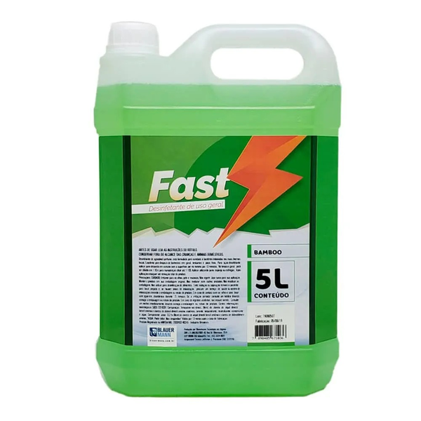 Desinfetante 5L Uso Geral (Quaternário de Amônio) Fast – Blauermann | Fragrância: BAMBU