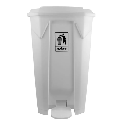 Lixeira Plástica Com Pedal  100L - Branca
