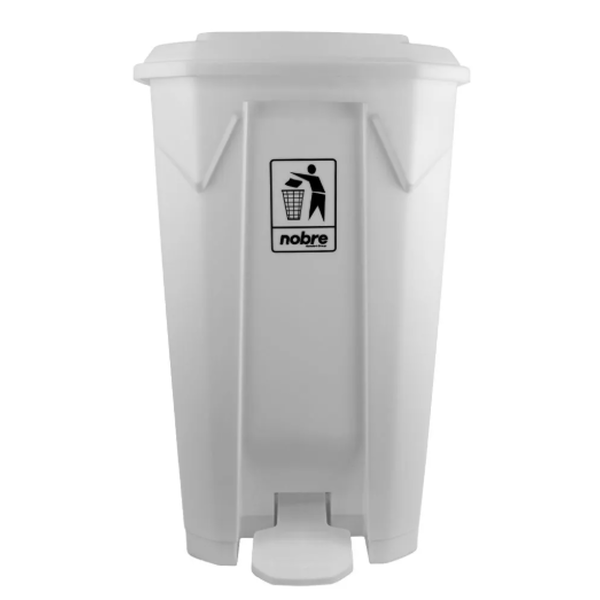 Lixeira Plástica Com Pedal  100L - Branca