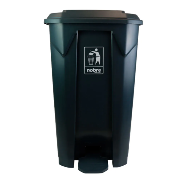 Lixeira plástica c/pedal 100l – Cinza