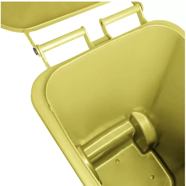 Carro Coletor de Lixo 240 Litros - AMARELO | Cor: Amarelo, Litros: 240 Litros, Pedal: Sem Pedal, Tipo de Material: Plástico