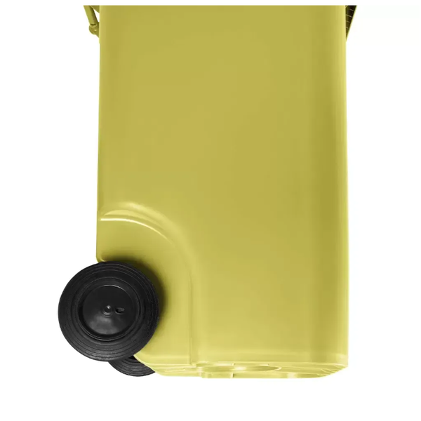 Carro Coletor de Lixo 240 Litros - AMARELO | Cor: Amarelo, Litros: 240 Litros, Pedal: Sem Pedal, Tipo de Material: Plástico