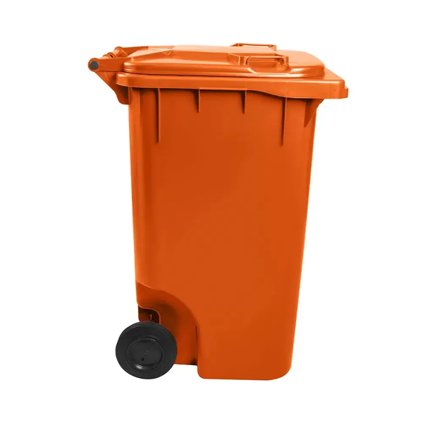 Carro Coletor de Lixo 240 Litros Laranja