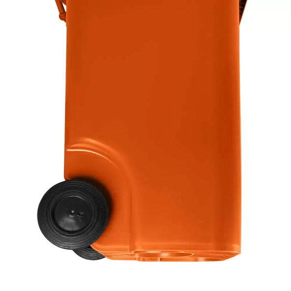 Carro Coletor de Lixo 240 Litros - LARANJA | Cor: Laranja, Litros: 240 Litros, Pedal: Sem Pedal, Tipo de Material: Plástico