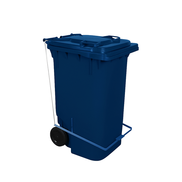 Carro Coletor de lixo C/ Pedal 240 Litros - AZUL | Cor: Azul, Litros: 240 Litros, Pedal: Com Pedal, Tipo de Material: Plástico