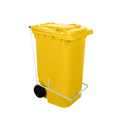 Carro Coletor de lixo C/ Pedal 240 Litros - AMARELO