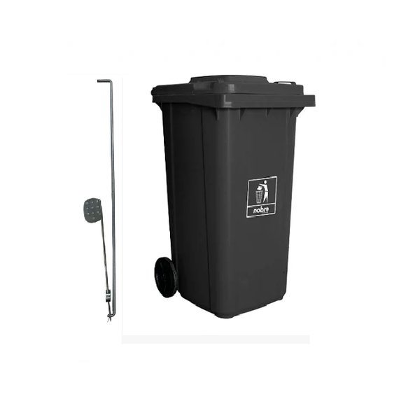 Carro Coletor de lixo Mod. Europeu 240 litros c/ Pedal - CINZA | Cor: Cinza, Litros: 240 Litros, Pedal: Com Pedal, Tipo de Material: Plástico