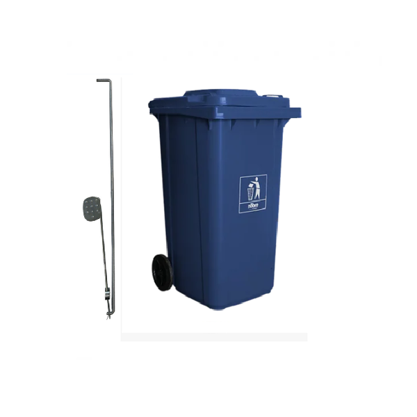 Carro Coletor de lixo Mod. Europeu 240 litros c/ Pedal - AZUL | Cor: Azul, Litros: 240 Litros, Pedal: Com Pedal, Tipo de Material: Plástico