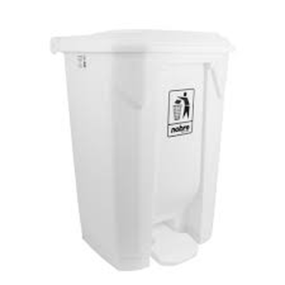 Lixeira plástica c/pedal 80 litros - BRANCA