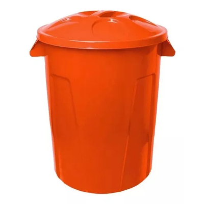 Cesto de Lixo 100 Litros Com Tampa - LARANJA