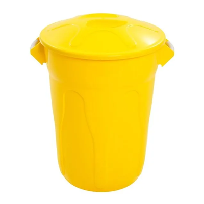 Cesto de lixo 100 litros com tampa - AMARELO