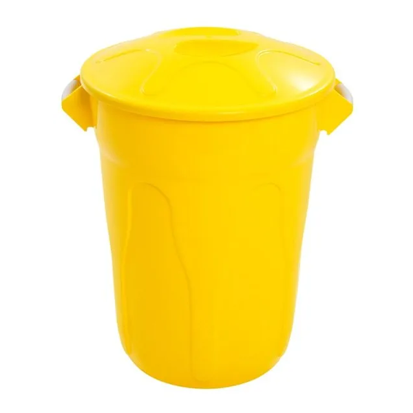 Cesto de lixo 100 litros com tampa - AMARELO