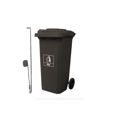 Carro Coletor de lixo Mod. Europeu 120 litros c/ Pedal - CINZA