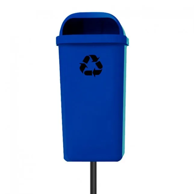 Lixeira Papeleira Gruplast Com Poste 50 Litros Cor: AZUL 