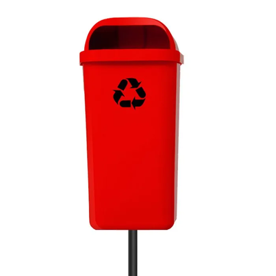 Lixeira Papeleira Gruplast Com Poste 50 Litros Cor: VERMELHO