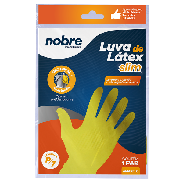 Luva de Látex Slim C/ 12 unid. - Amarela - P