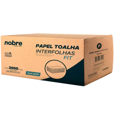 Papel Toalha Interfolhas Fit - 20x23 cm - c/ 2.000 folhas - Nobre