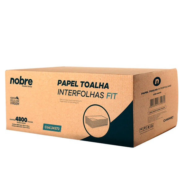 Papel Toalha Interfolhas Fit - 20x20 cm - c/ 4.800 folhas - Nobre
