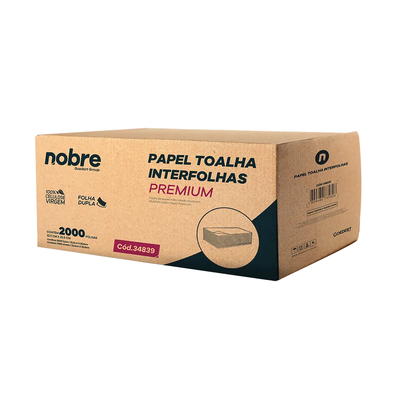 Papel Toalha Interfolhas Premium - 22,5x20,5 cm - c/ 2.000 folhas - Nobre