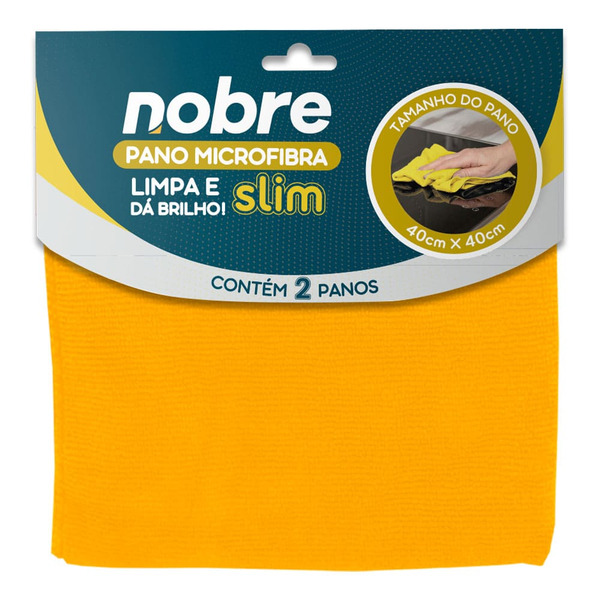 Pano de microfibra 40x40cm ( pacote c/ 2 unid.) Slim – Nobre | Cor: Azul