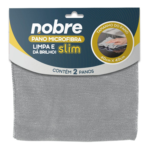 Pano de microfibra 40x40cm ( pacote c/ 2 unid.) Slim – Nobre | Cor: Azul