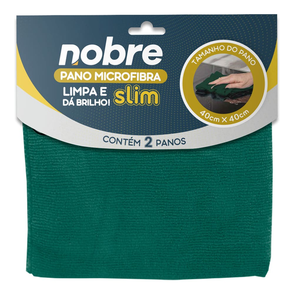 Pano de microfibra 40x40cm ( pacote c/ 2 unid.) Slim – Nobre | Cor: Azul