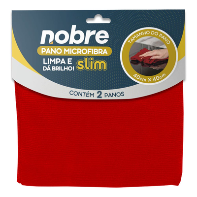 Pano de microfibra 40x40cm ( pacote c/ 2 unid.) Slim – Nobre | Cor: Azul | Cor: Azul