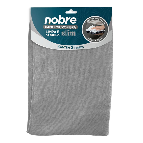 Pano de microfibra 40x60cm ( pacote c/ 2 unid.) Slim – Nobre | Cor: Branco