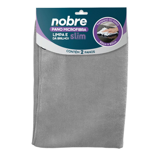 Pano de microfibra 60x80cm ( pacote c/ 2 unid.) Slim – Nobre | Cor: Branco